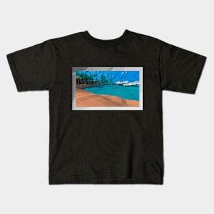 Low Poly paradise Beach Kids T-Shirt